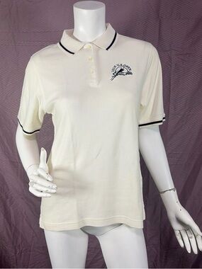 Ashworth Womens Polo Shirt Size S White Golf Embroidered Cotton EUC